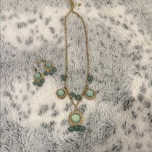 Elegant Gold and Green Necklace Set